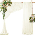 2 Panels Wedding Arch Draping Fabric Ivory Sheer Drapes