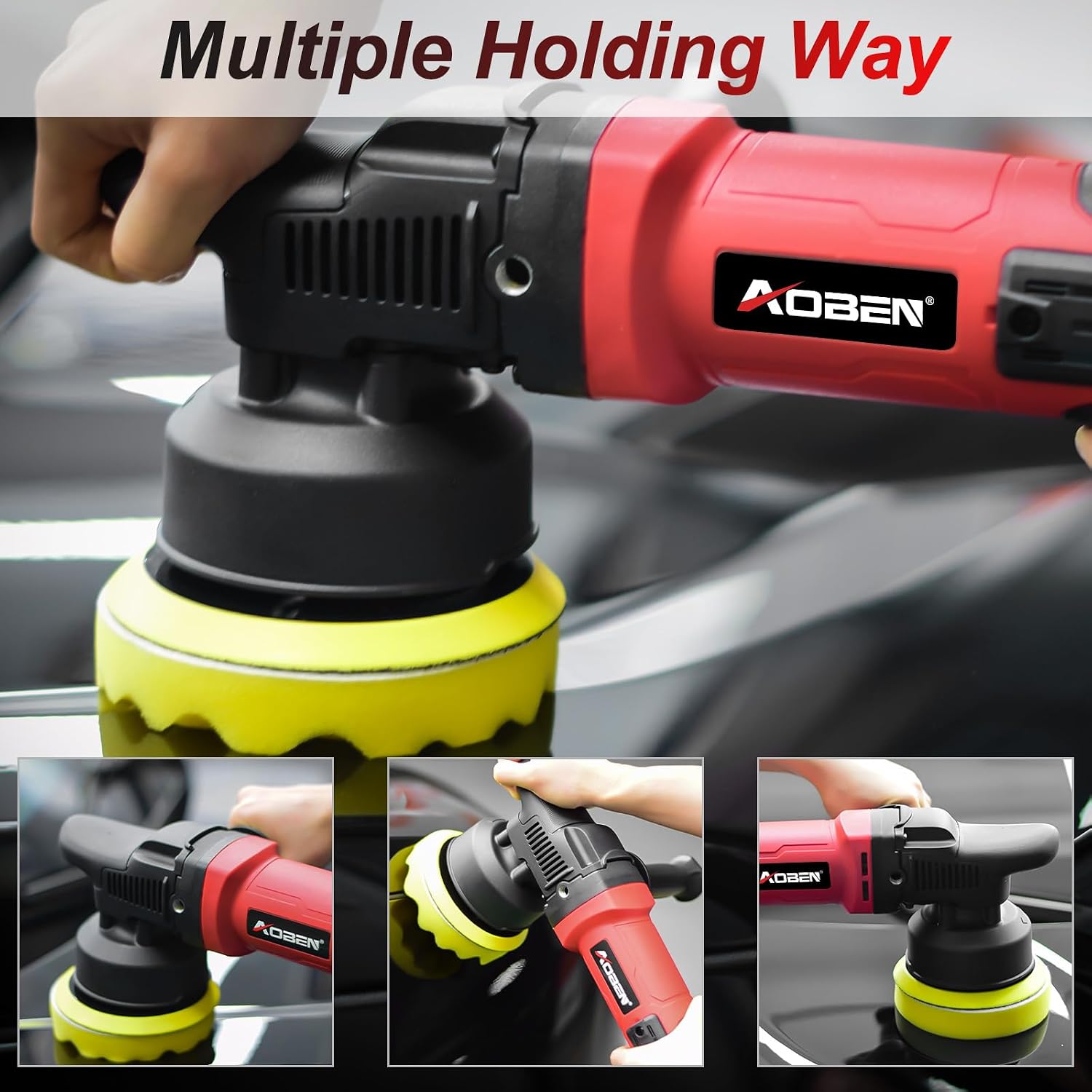 5 Inch Dual Action Polisher – 16mm Long Orbit Random Orbital Buffer with 6 Variable Speeds (1000-5500 RPM)