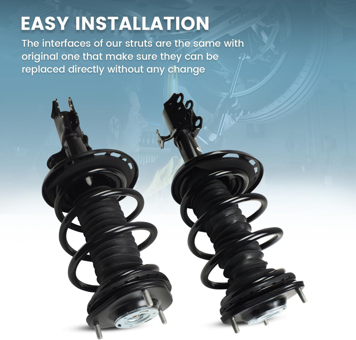 2PCS Front Struts Shocks Assembly w/Coil Spring Fit for 2006-2008 Toyota RAV4 2.4L L4, for 2009-2012 Toyota RAV4 2.5L L4 Front Shock Absorbers, Left & Right Replace 172275 172276