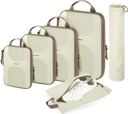 6 Set Compression Packing Cubes, Travel Luggage Organizer Bags