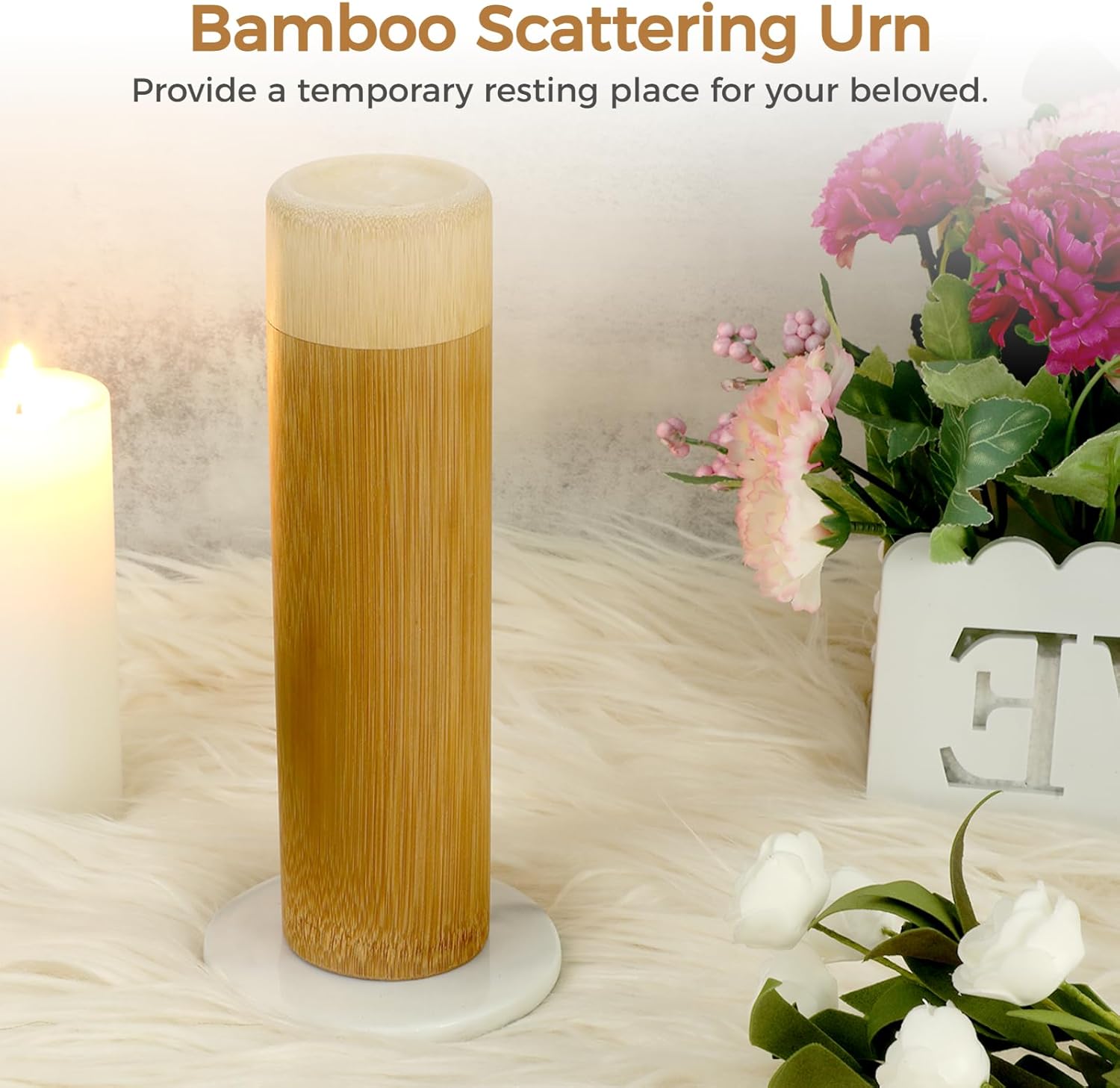 Bamboo Scattering Urn Set, 8 PCS Small Bamboo Scattering Urns for Human Ashes, Cremation Ashes Tube Urns for Dog Cat