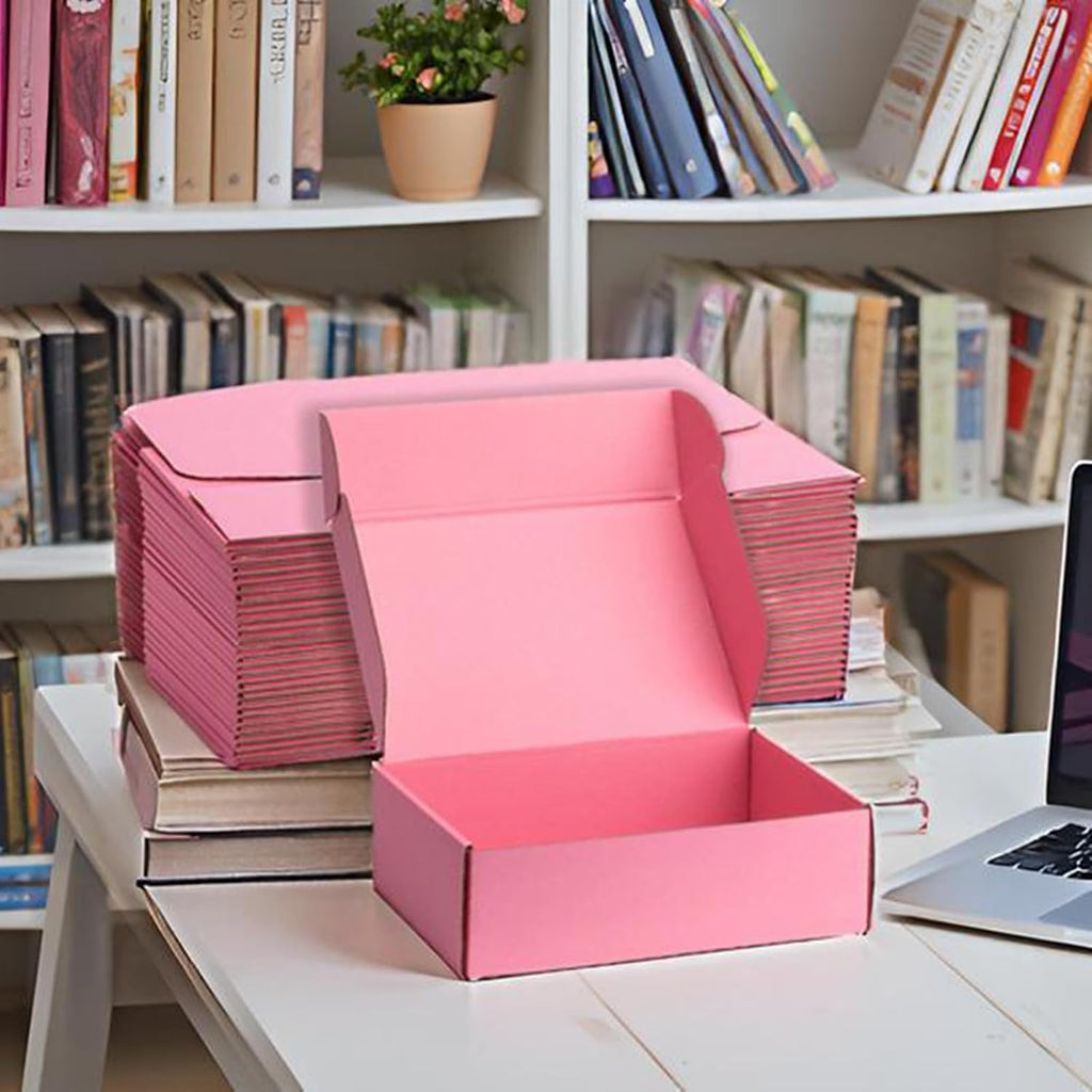 Pink Shipping Boxes 10x8x3 Inches, 20 Pack