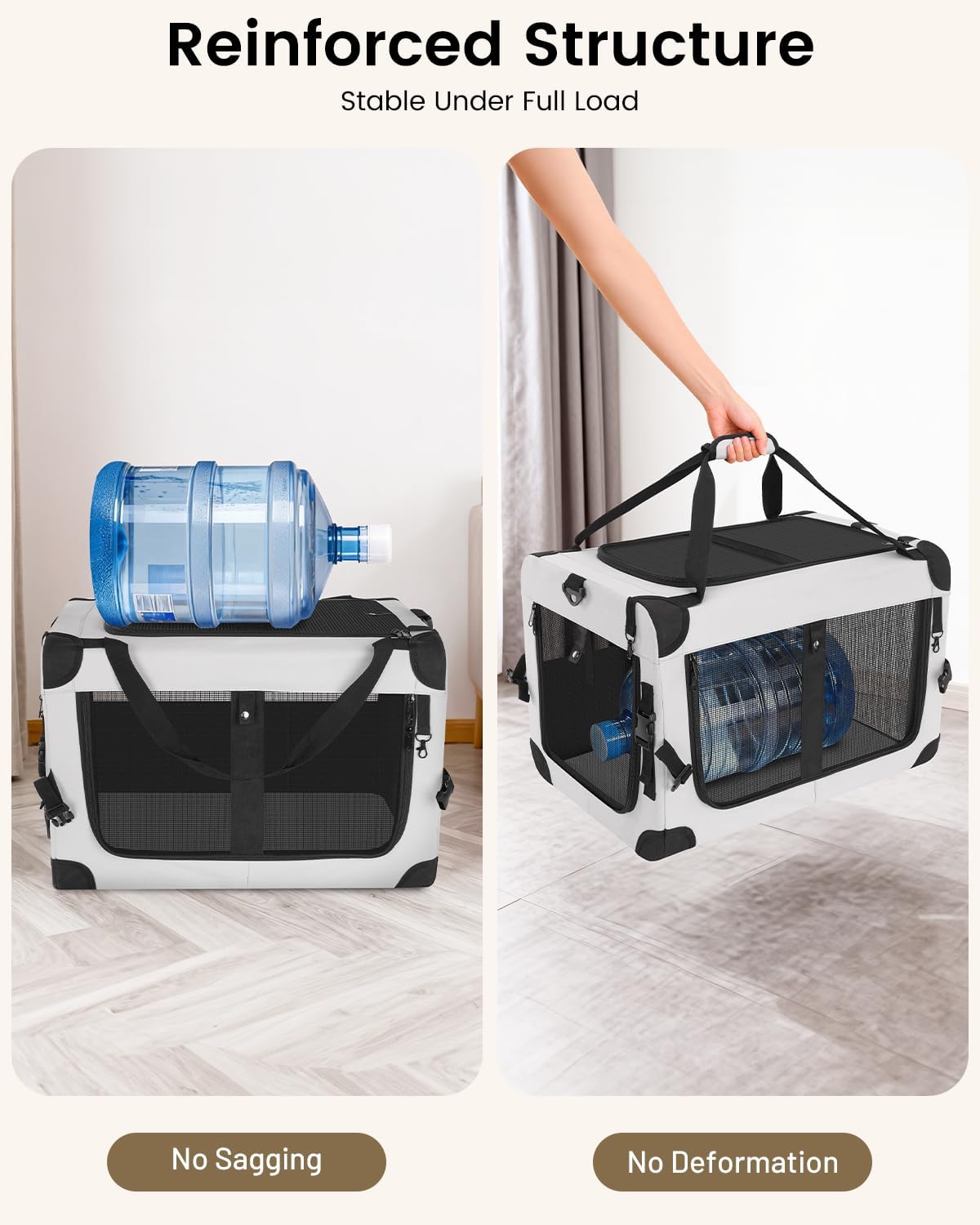 Extra Large Cat Carrier for 2 Cats with Divider, Soft-Sided
