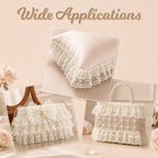 Beige Lace Ruffle Trim