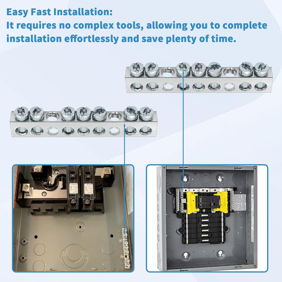PK7GTACP 7 Terminal Ground Bar Kit for Square D Electrical Panels 2-Pack