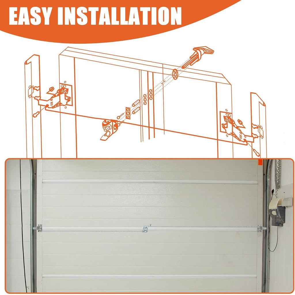 Universal Garage Door Lock Kit with Spring Latch and Keyed Handle, Garage Door Lock Set Fits for Single/Double Car