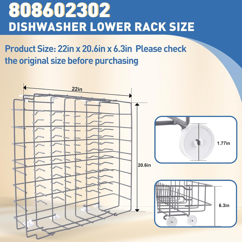 808602302 Dishwasher Lower Rack Replacement for frigidaire dishwasher
