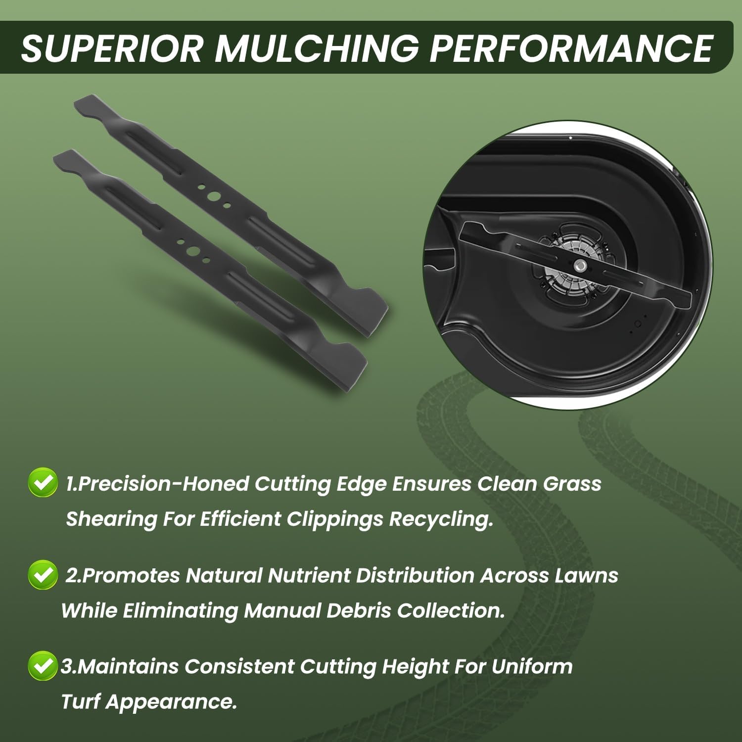 AB4200D Lawn Mower Blades Compatible with ZT4204L 42" Z6 Zero Turn Riding Mower 2 Packs