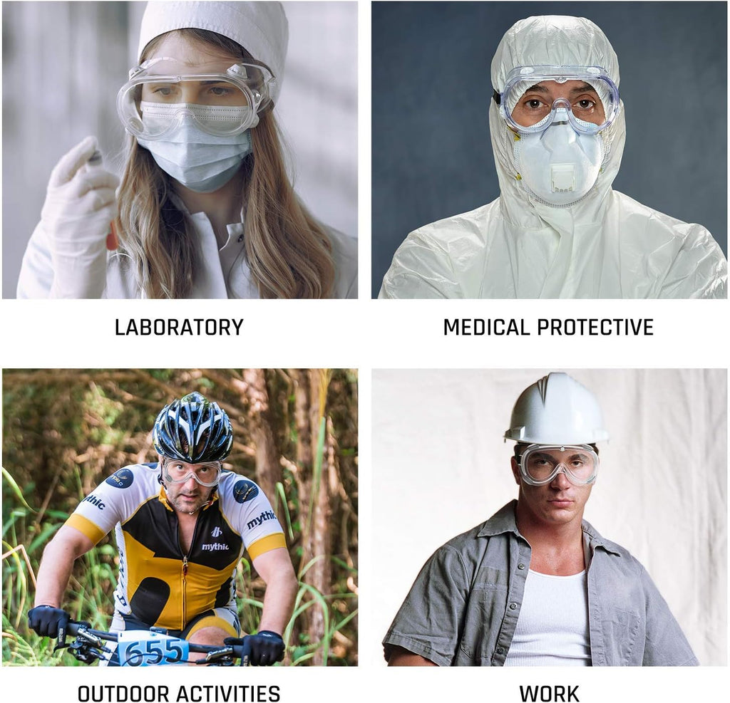 Safety Goggles Medical Goggles Fit Over Eyeglasses Anti-Fog Safety Glasses Clear Lab Goggles chemistry Protective