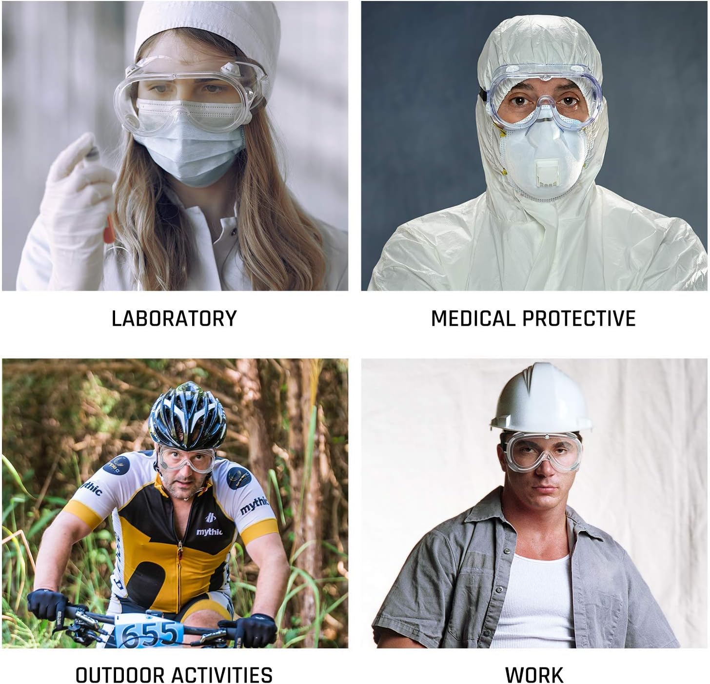 Safety Goggles Medical Goggles Fit Over Eyeglasses Anti-Fog Safety Glasses Clear Lab Goggles chemistry Protective