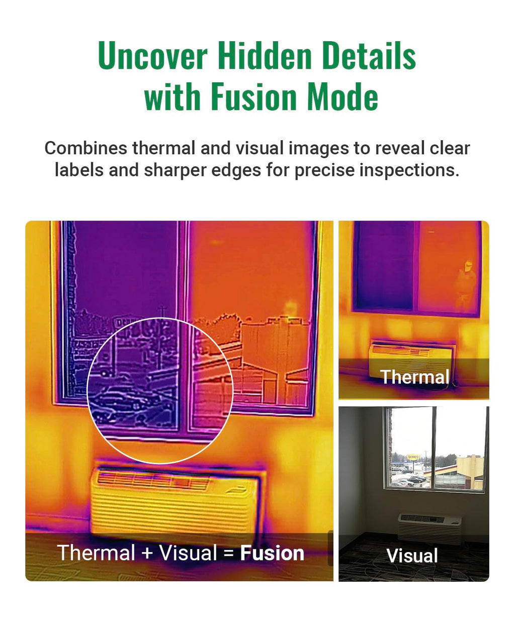 HF96V Thermal Camera with Visual Camera & Laser Pointer, Intelligent Scene Detection, 240 * 240 Super Resolution