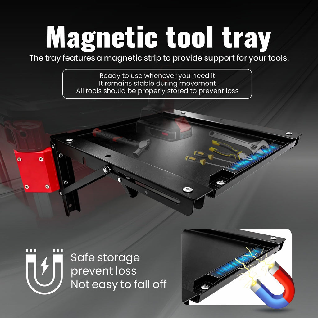 Folding Magnetic Workbench Fits Milwaukee Packout Toolbox, No Drilling