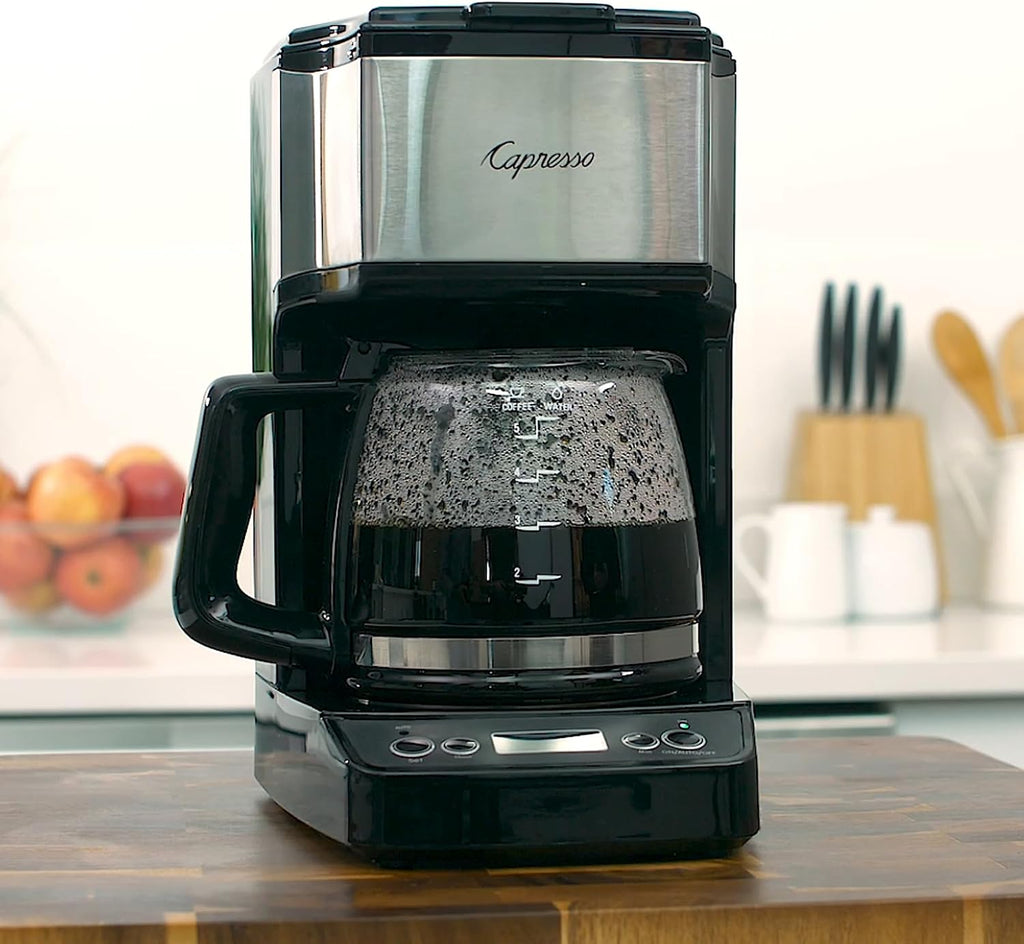 5-Cup Mini Drip Coffee Maker, Black and Stainless Steel