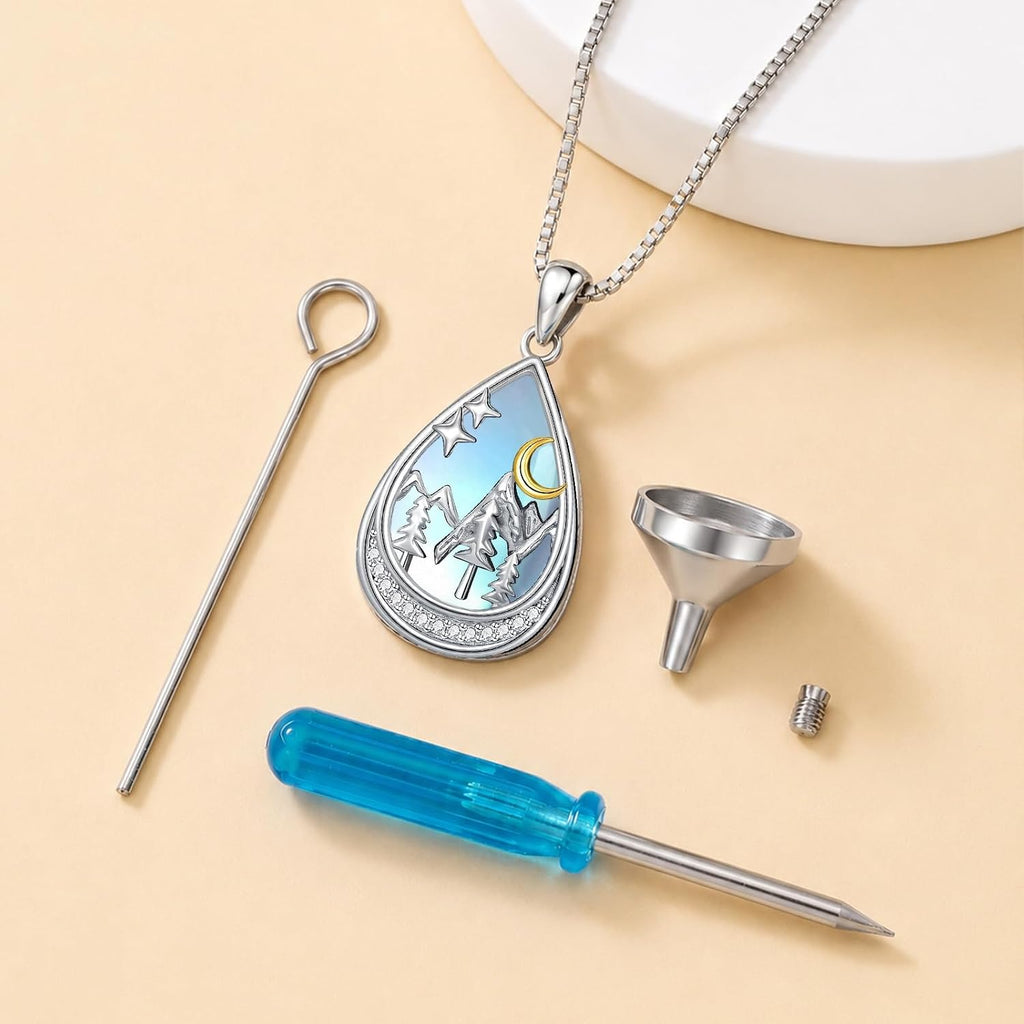 Urn Necklaces for Ashes Moonstone Cremation Necklace