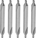 Utoolmart 5 Pcs Center Drill Countersink Lathe Bit Mill Tool, Combined Drills Plain Type Imperial, 3/16-inch Combined Countersinks Drills Set Tool, HSS-6542 Countersinks