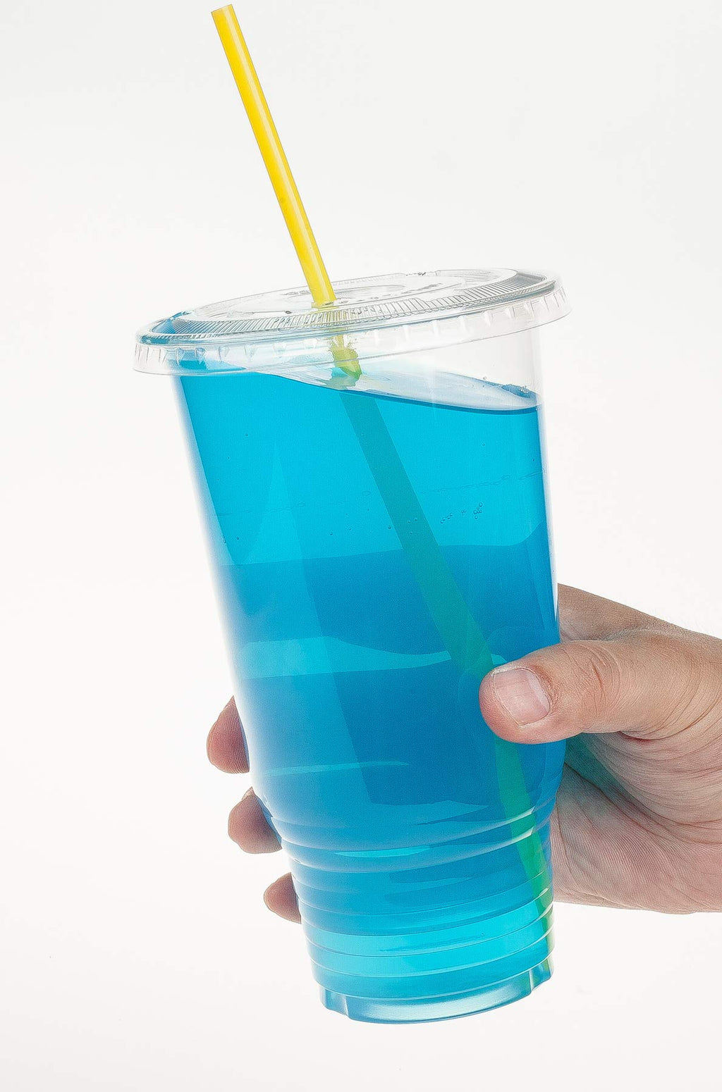Cup series, 32oz Clear Plastic cups with Flid lids with X hole 25sets