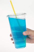 Cup series, 32oz Clear Plastic cups with Flid lids with X hole 25sets