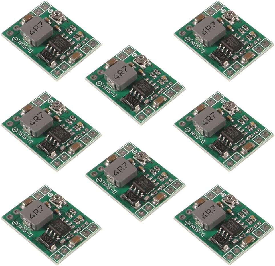 AITRIP 8 Pack Mini MP1584EN DC-DC Buck Converter Adjustable Power Supply Module 24V to 12V 9V 5V 3VCompatible with Arduino Raspberry Pi