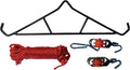 Hanging Deer Gambrel Hoist Kit - Tough Game Hanger Kit w/Gambrel, 2 Pulleys, & Deer Hoist Rope - Strong & Reliable