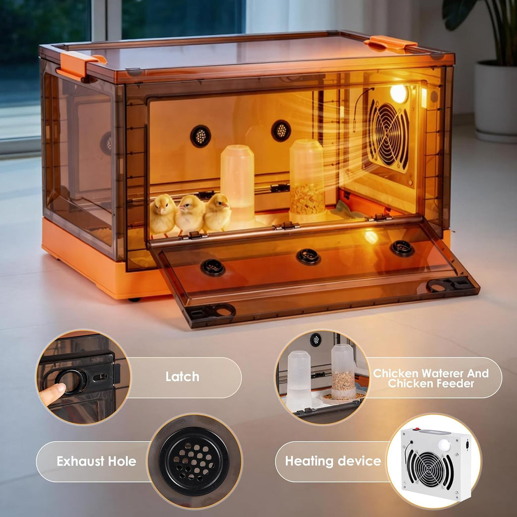 Chicken Brooder Box for Chicks with Chicken Coop Heater, Smart Temperature Control Chicken Brooder Heater, Chick