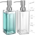 Glass Soap Dispenser with Stainless Steel Pump, Clear Hand Soap Dispenser for Bathroom, 12 fl oz/350ml Hand and Dish