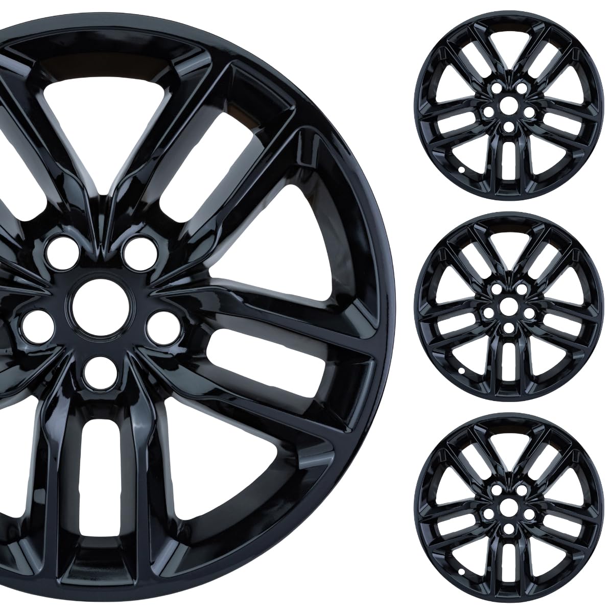 20" Gloss Black Wheel Skin Set Compatible with Dodge Durango GT, R/T