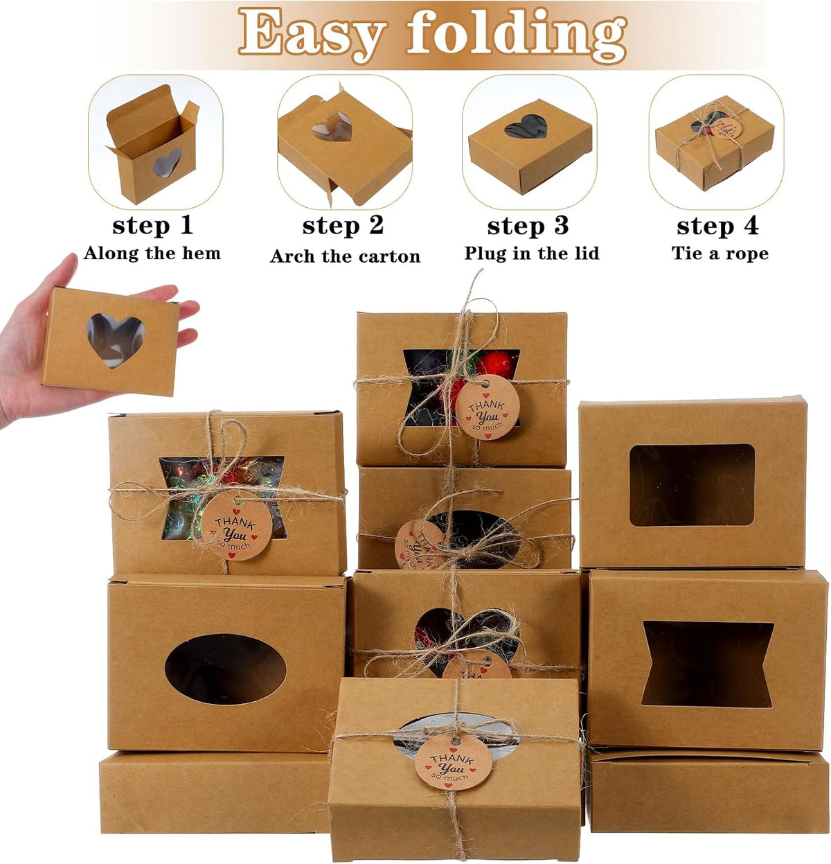 100 Pcs Soap Boxes for Homemade Soap, Hand Made Soaps Boxes 3.5 x 2.5 Inch Gift Box with Clear Window, Empty