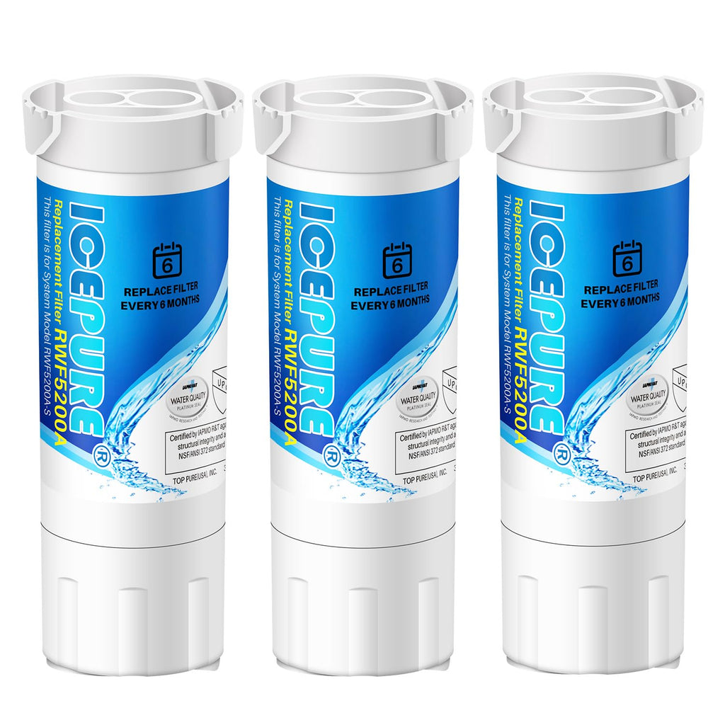 ICEPURE RWF5200A Replacement for GE XWF Refrigerators Water Filter, 3PACK
