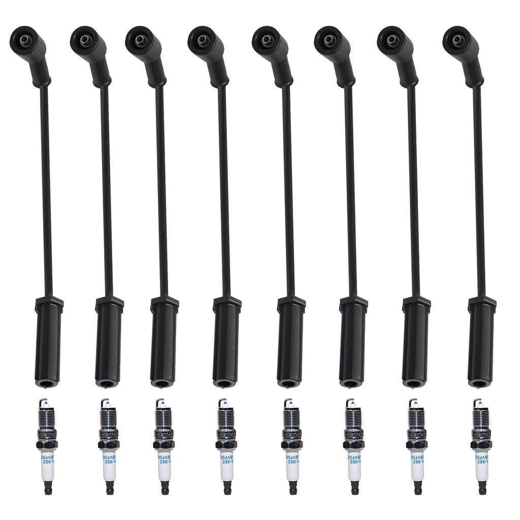ROKMBO 41-962 Spark Plug 8PCS, 9748HH Spark Plugs Wires 8PCS