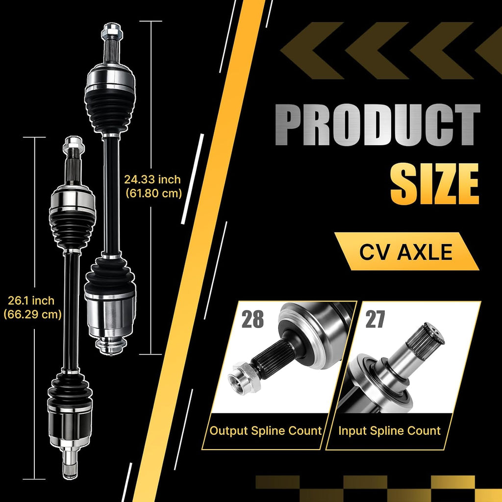 2PCS Front CV Axle Shaft Assembly Compatible with Honda CR-V CRV L4 2.4L 2002 2003 2004 2005 2006, Driver and Passenger Side, ‎NCV36123, NCV36134