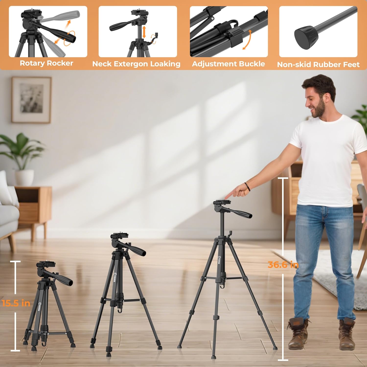 Laser Level with Tripod, 100Ft Self-Leveling Line Laser with 4 Brightness | 36.6 inch Tripod, IP54 Waterproof, Manual