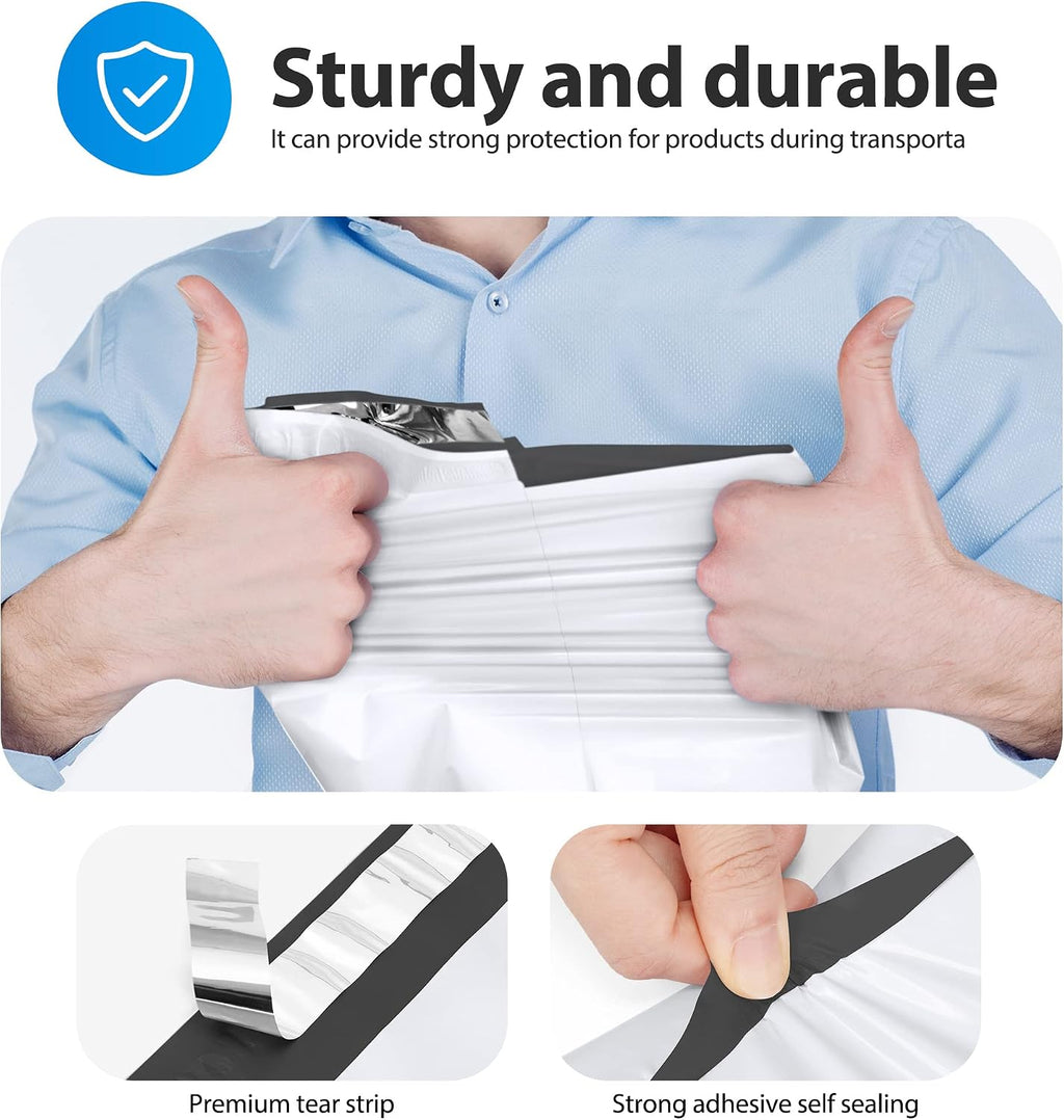 Large Poly Mailers 14.5x19" 100Pcs,Shipping Bags for Clothing,White | Strong Adhesive Packaging Mailers Poly