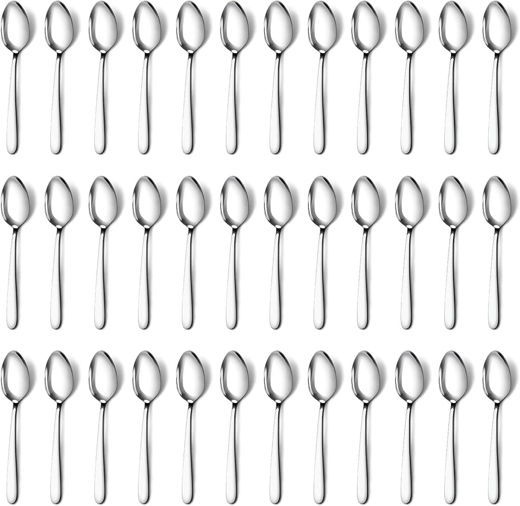 36 Pieces Teaspoons Set (6.2 inch), Spoon Silverware, Stainless Steel Tea Spoons, Mirror Polished Small Teaspoon