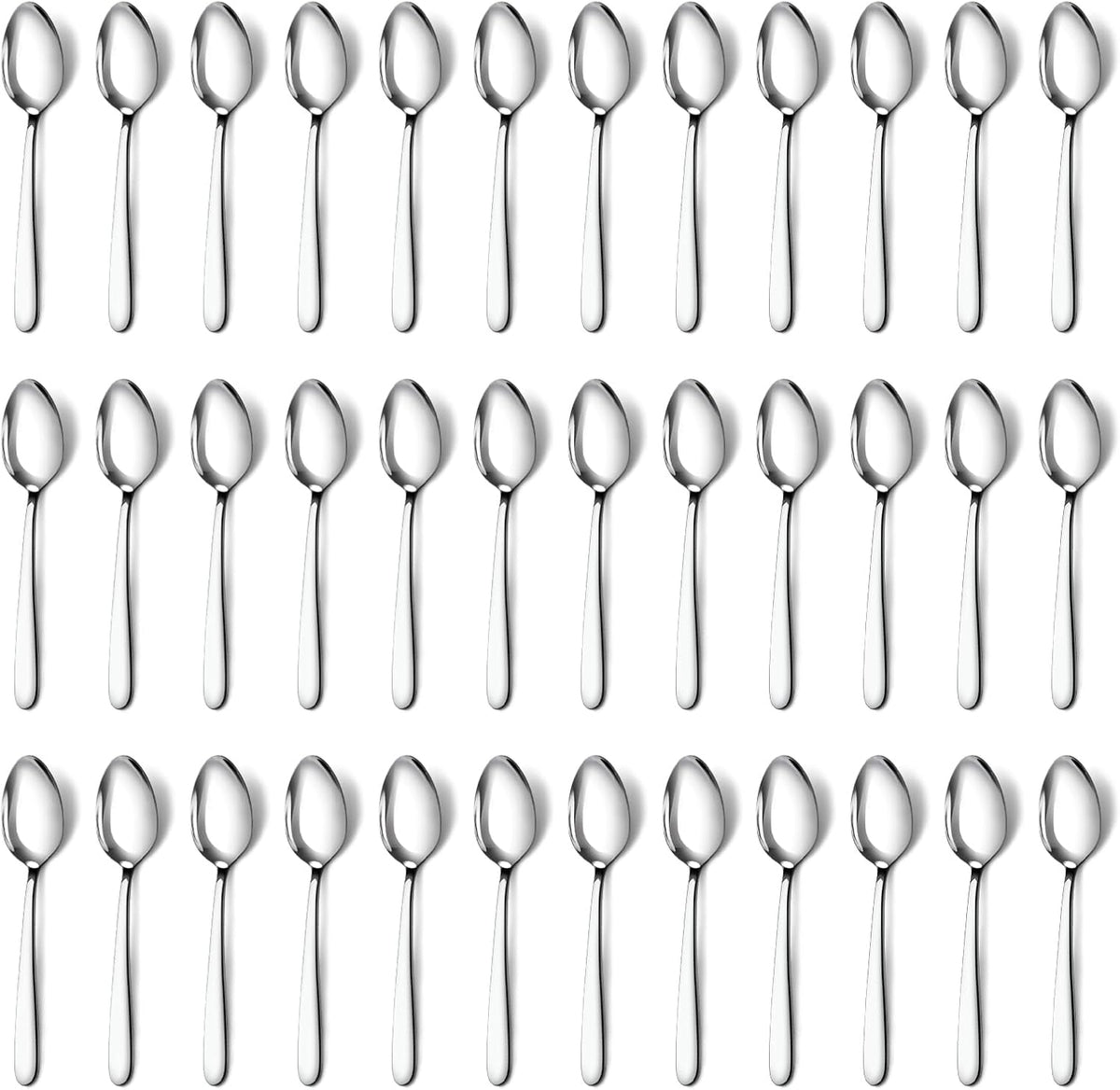 36 Pieces Teaspoons Set (6.2 inch), Spoon Silverware, Stainless Steel Tea Spoons, Mirror Polished Small Teaspoon