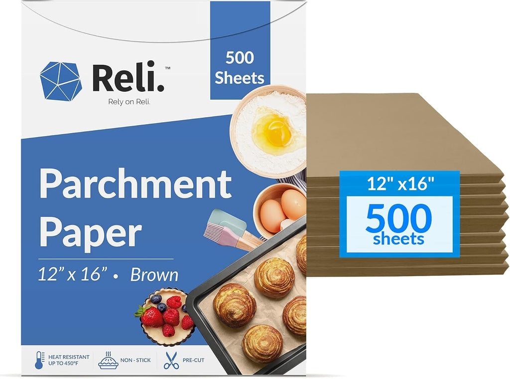 500 Pcs Parchment Paper Sheets, Bulk | 12x16 Inch | Brown