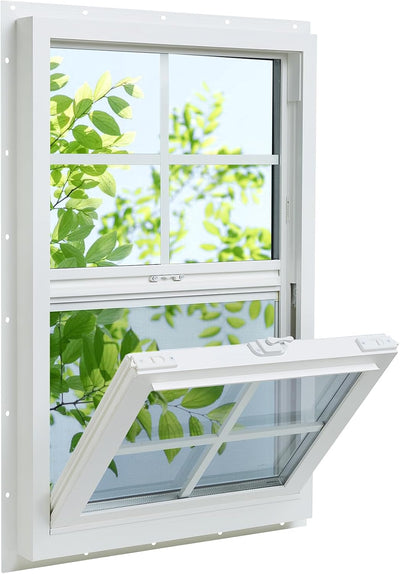 24" x 36" Vinyl Single Hung Window,3.22" Thickness (with Grild)