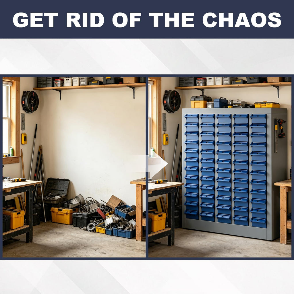 60 Drawers Metal Parts Cabinet, Repair Hardware Storage Organizer