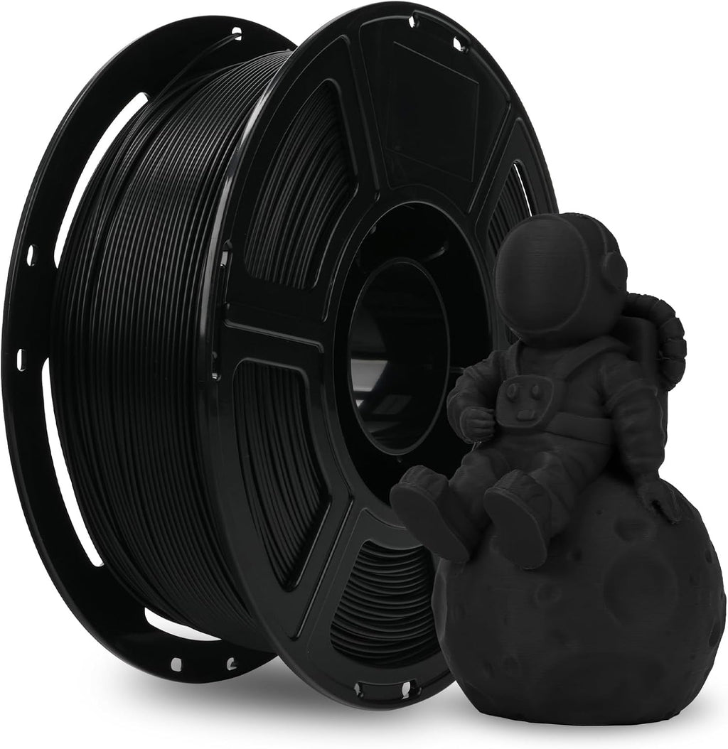 PLA Filament 1.75mm +/- 0.02mm, Matte Black 3D Printer Filament 1kg (2.2lbs) Spool, Excellent Printing Performance