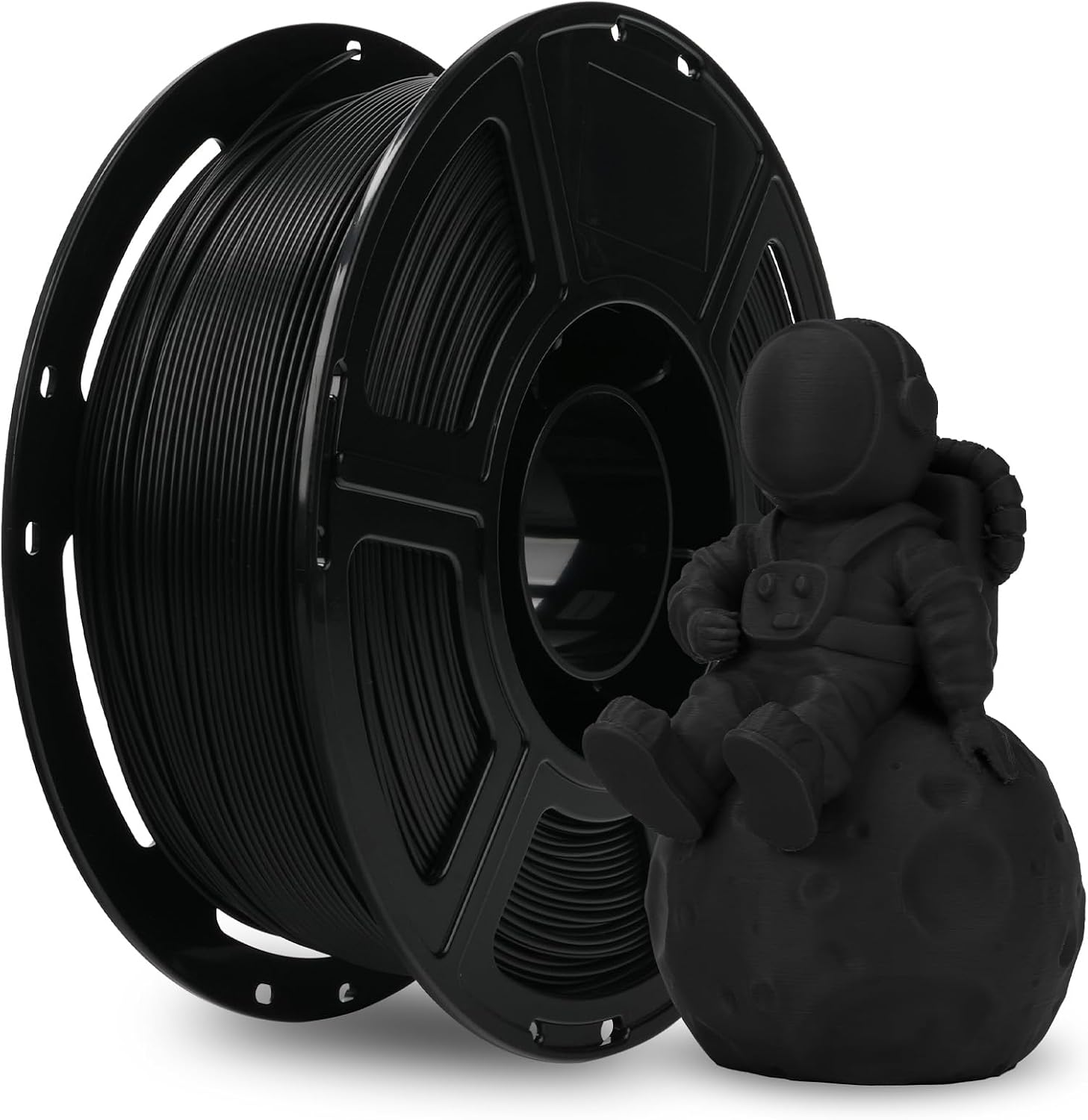 PLA Filament 1.75mm +/- 0.02mm, Matte Black 3D Printer Filament 1kg (2.2lbs) Spool, Excellent Printing Performance
