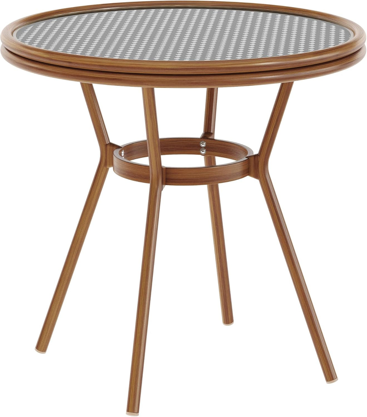 Commercial Aluminum Indoor/Outdoor Table, Black/White