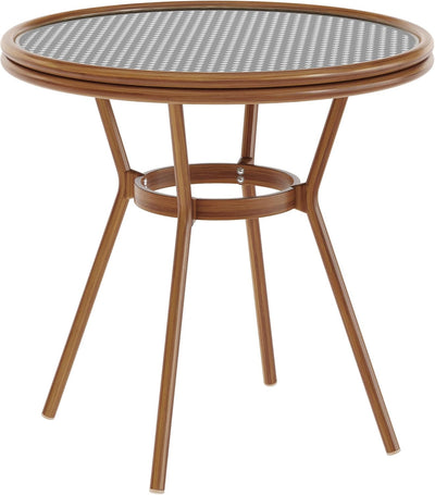 Commercial Aluminum Indoor/Outdoor Table, Black/White