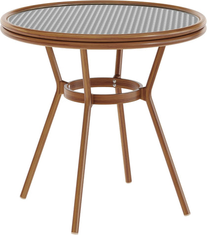 Commercial Aluminum Indoor/Outdoor Table, Black/White