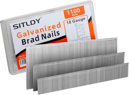 Galvanized 18 Gauge Brad Nails 1100-Pack 3 Sizes (3/4", 1-1/4", 2")