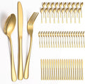 60 Piece Gold Silverware Set - Service for 20, Stainless Steel Flatware Cutlery Set Include Knife Spoon Fork, Gold