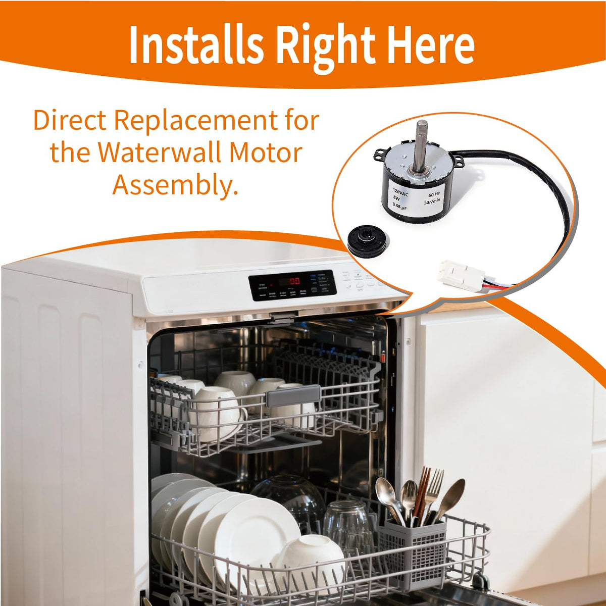 Dishwasher Waterwall Spray Arm Motor Compatible with Samsung Geared Motor