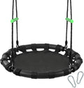Tree Swing with PP Mat - Durable, Safe, and Easy to Install,Black Outdoor Saucer Swing,Flying Saucer Web Circle Swing