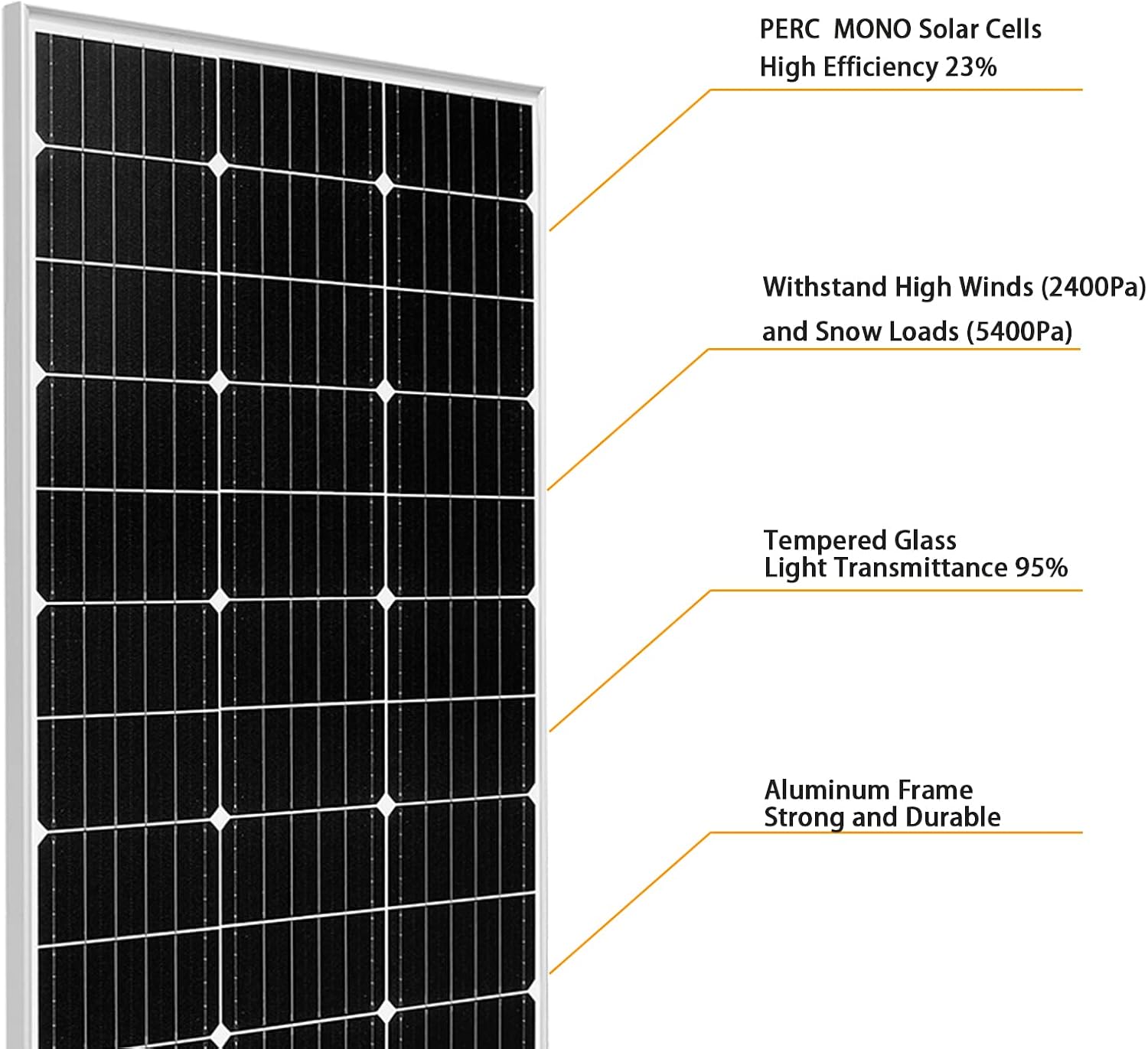 200 Watt Solar Panel Kit PERC Monocrystalline 100W Solar Panel 20A Charge Controller Extension Cable for 12V Off-Grid