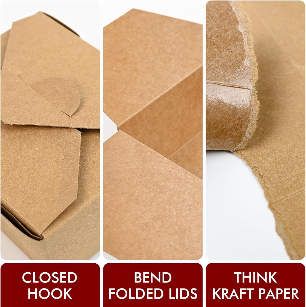 200 Pack 71 oz Kraft Paper Large Takeout Food Containers