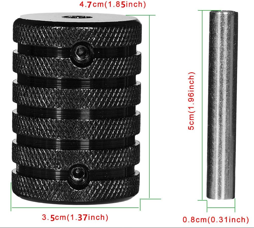 Tattoo Machine Grips Aluminum Back Stem Tattoo Tubes-Black 3pcs