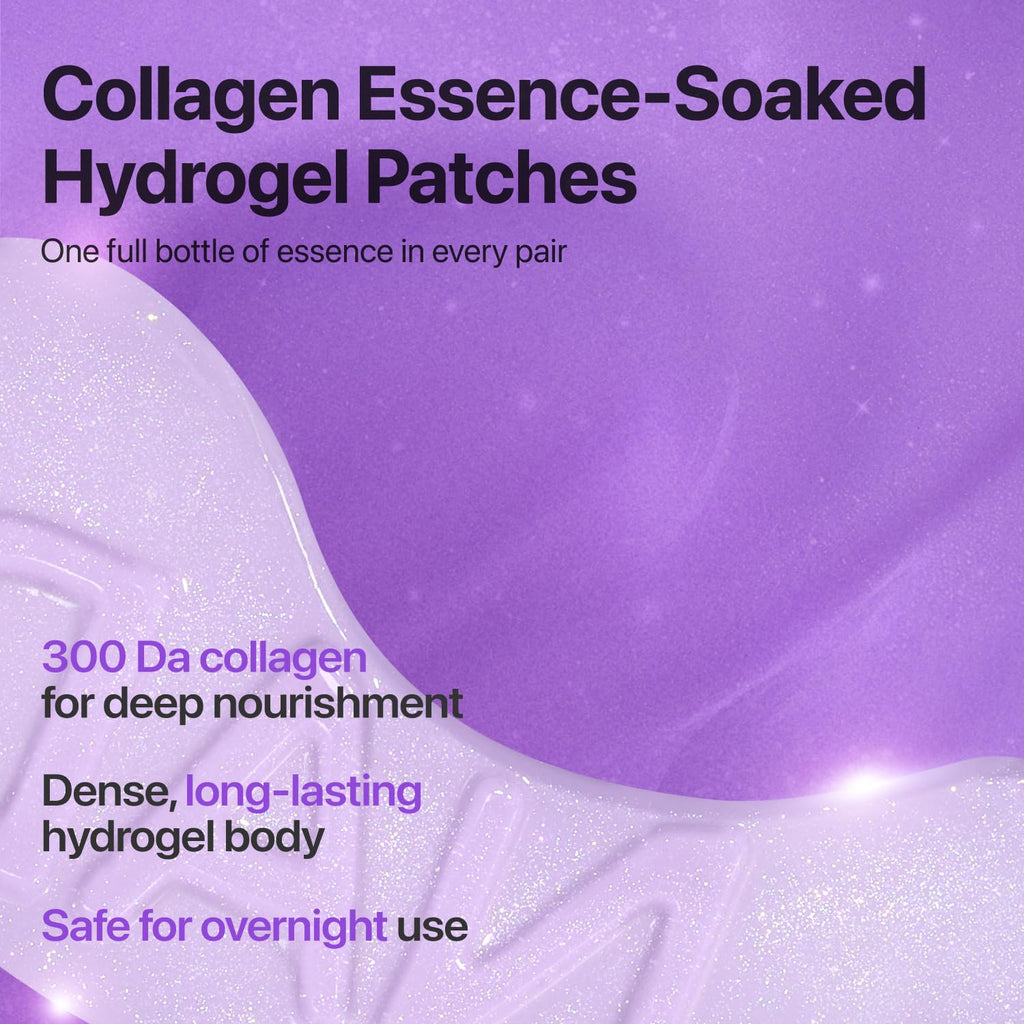 No.9 Eye Patches, NAD+ Collagen Jelly Eye Masks with Peptides, Caffeine & Niacinamide, Cooling Under Eye Patches for